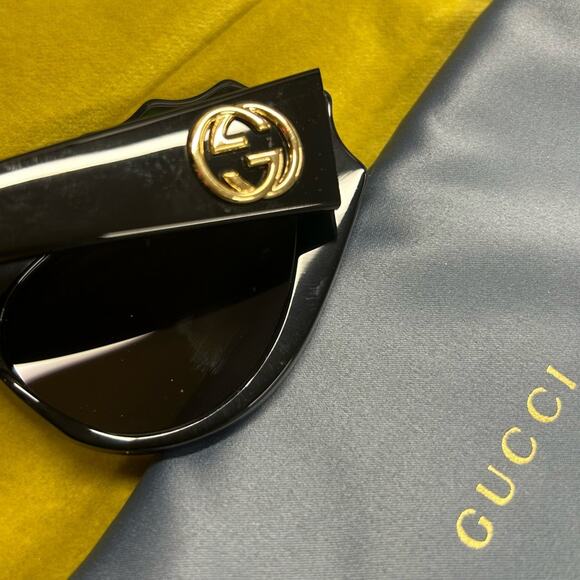 Gucci Cat Eye Sunglasses  Hollywood Forever Black Studded Crystals Authentic NEW - Picture 3 of 10